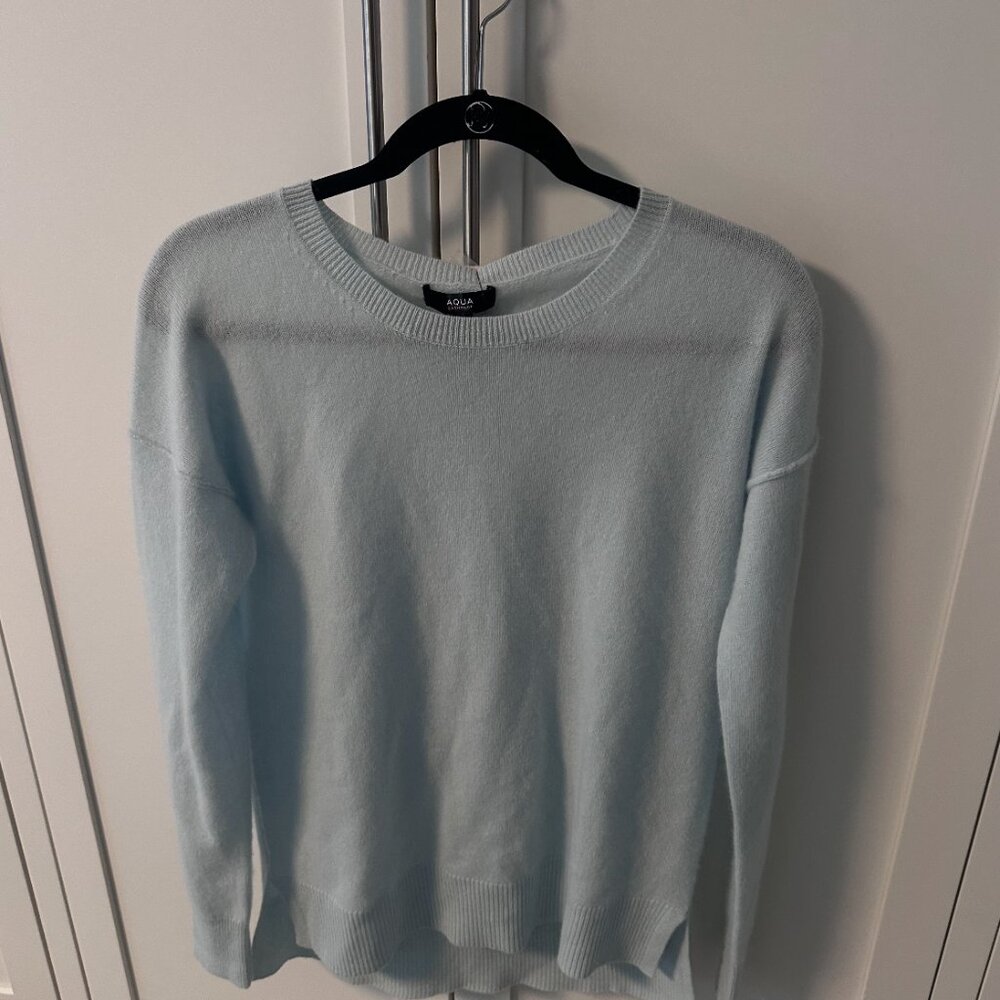 AQUA Cashmere 100% Cashmere Crewneck Sweater